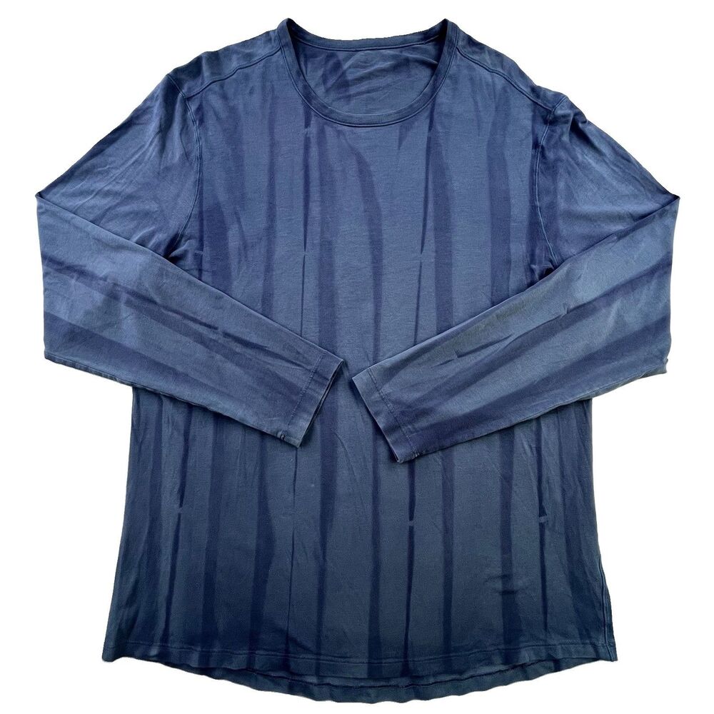 Lululemon MEN'S 5 Year Basic Shirt Men’s XL Blue Tie Dye Long Sleeve Performance
